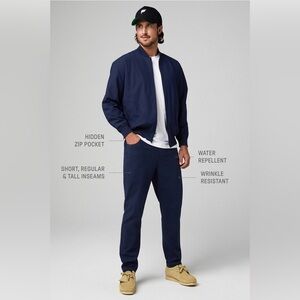 LOT OF 4 Fabletics The Don 5-Pocket Pant (Tan, Black, Blue, Brown / 35x32)